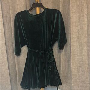 Elegant Green Velvet Dress